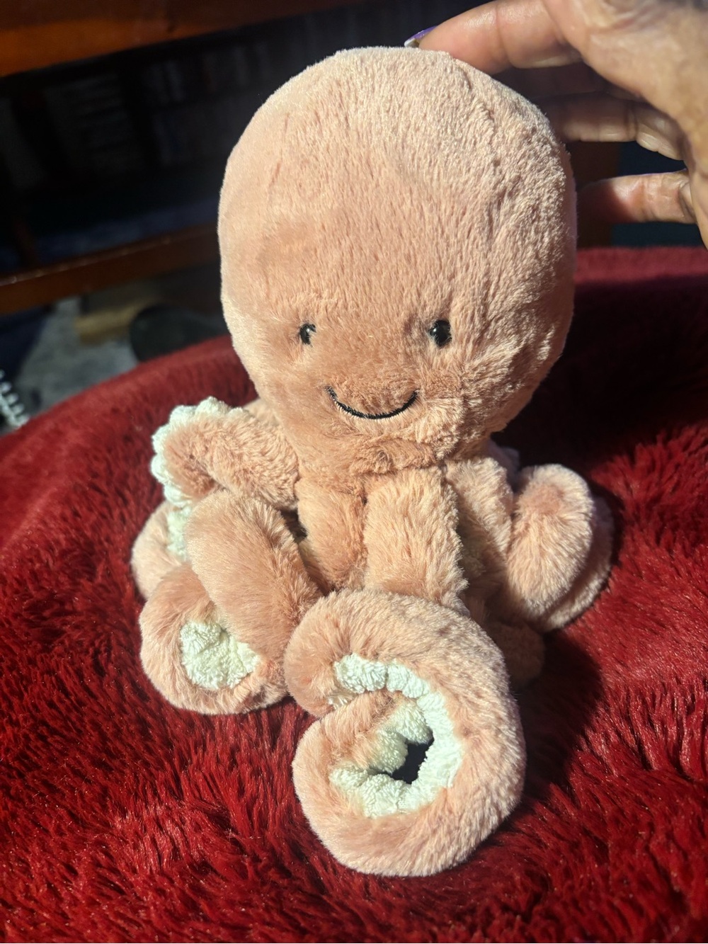 Rare I’ll Jellycats Octopus Stuffed Animal - Soft Peach Plush Toy for Kids